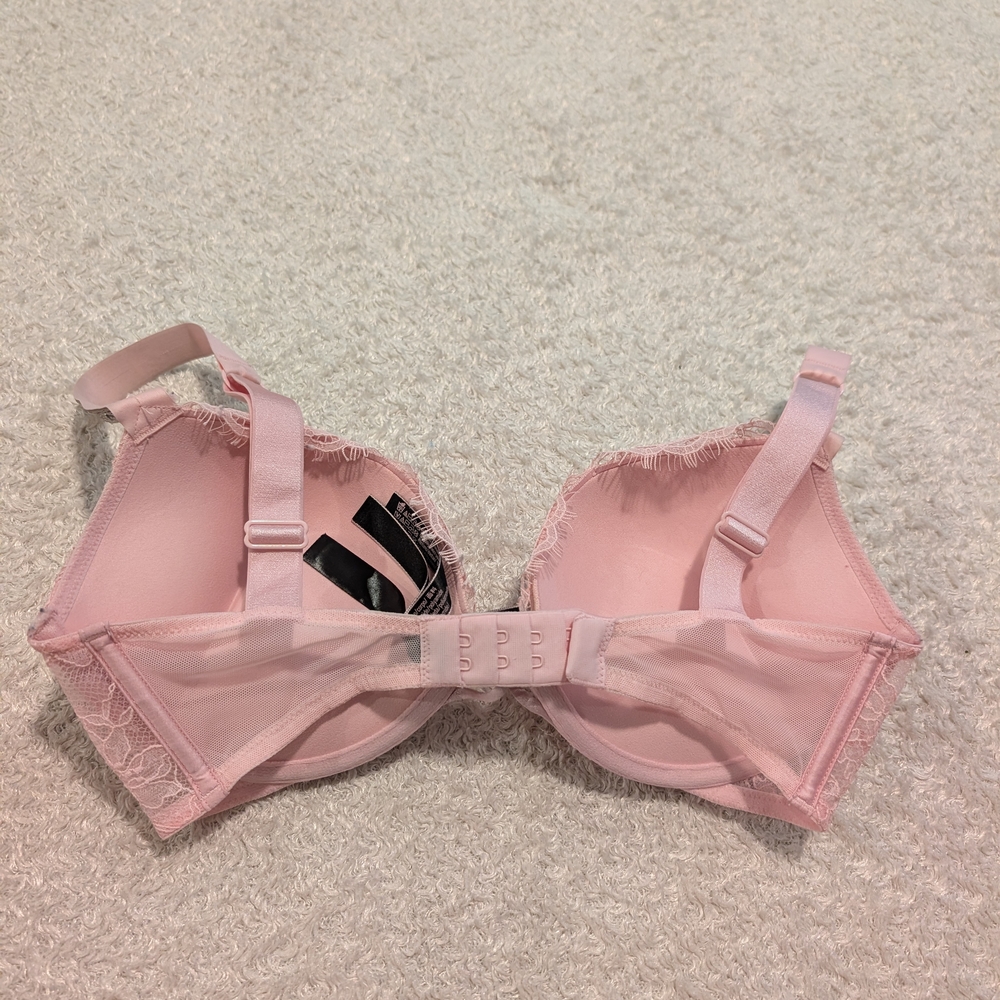 Victoria's Secret Bombshell Plunge Shine Strap Plunge Push Up Bra Eyelash 32D - Picture 6 of 11